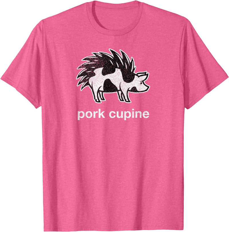 Pork Cupine Shirts Funny Pork-Cupine Shirt - Porcupine and Pig Tee T-Shirt - Pink Heather