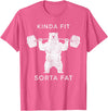 Polar Bear Funny Gym Guy Gifts Powerlifting Fat Guy Shirt, for Men Kinda Fit Sorta Fat Bear T-Shirt - Pink Heather