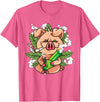 Weed Lover Gifts Funny Pot Smoker Gifts Pig Lover Pig Smoking Joint Holding Weed Bong Pig Marijuana T-Shirt - Pink Heather
