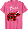 Red Plaid Papa Bear Buffalo Matching Family Pajama Christmas T-Shirt - Pink Heather