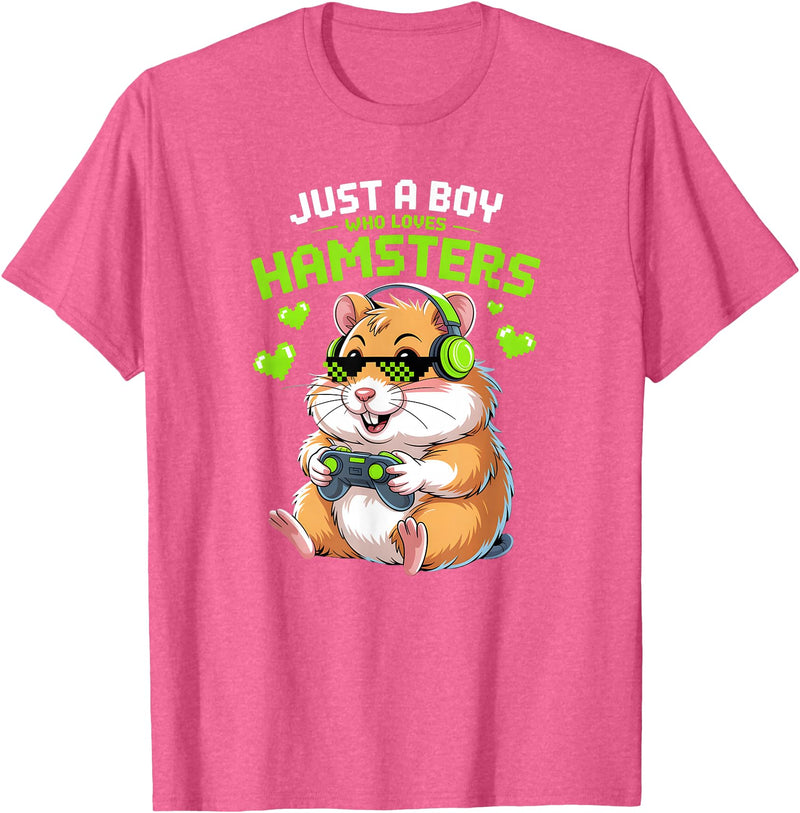Boys Hamster T-Shirt - Pink Heather