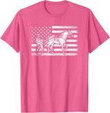horse racing gifts Harness racing american flag, horse harness racing T-Shirt - Pink Heather