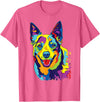 Funny Dog Lover Shirts Cattle Dog Shirt Funny Australian Cattle Dog Pop-Art Shirt T-Shirt - Pink Heather