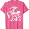 Cute Skeleton Boxer Dog Halloween Women Men Skeleton Hugging Dog Halloween Boxer Lover Mom Dad T-Shirt - Pink Heather