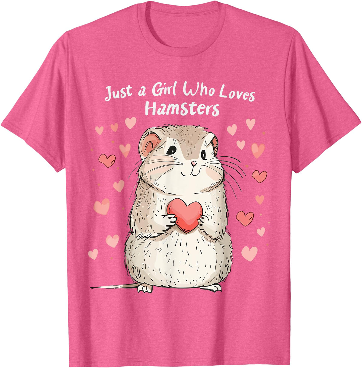 Cute Hamster Lovers Gift This Girl Loves Her Hamster T-Shirt - Pink Heather