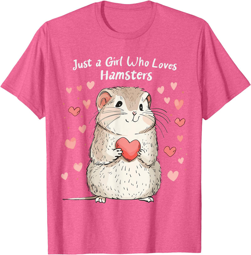 Cute Hamster Lovers Gift This Girl Loves Her Hamster T-Shirt - Pink Heather