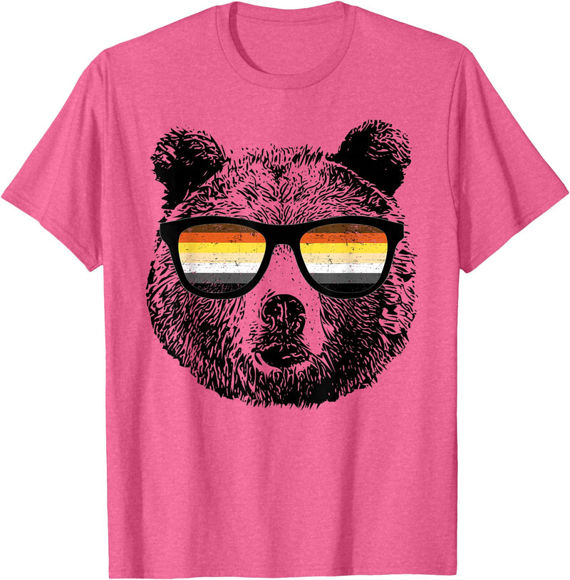 Equal Rights Gay Bear Sânpebe Designs Gay Bear with Sunglasses T-Shirt - Pink Heather