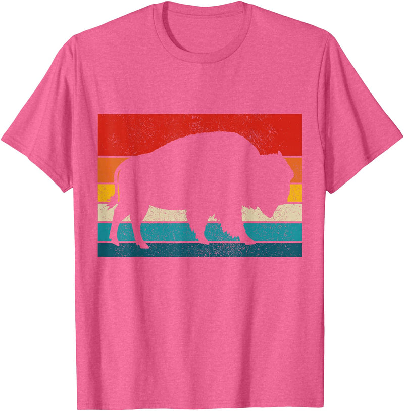 We Love Bison Bison Retro American Buffalo National Park Vintage T-Shirt - Pink Heather
