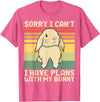 Funny Easter Rabbit Sorry I Can't I Have Plans with My Bunny T-Shirt in Pink Heather