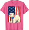 Patriotic USA Flag Polar Bear 4th of July Co. Polar Bear US America Flag Men Women 4th of July Patriotic T-Shirt - Pink Heather