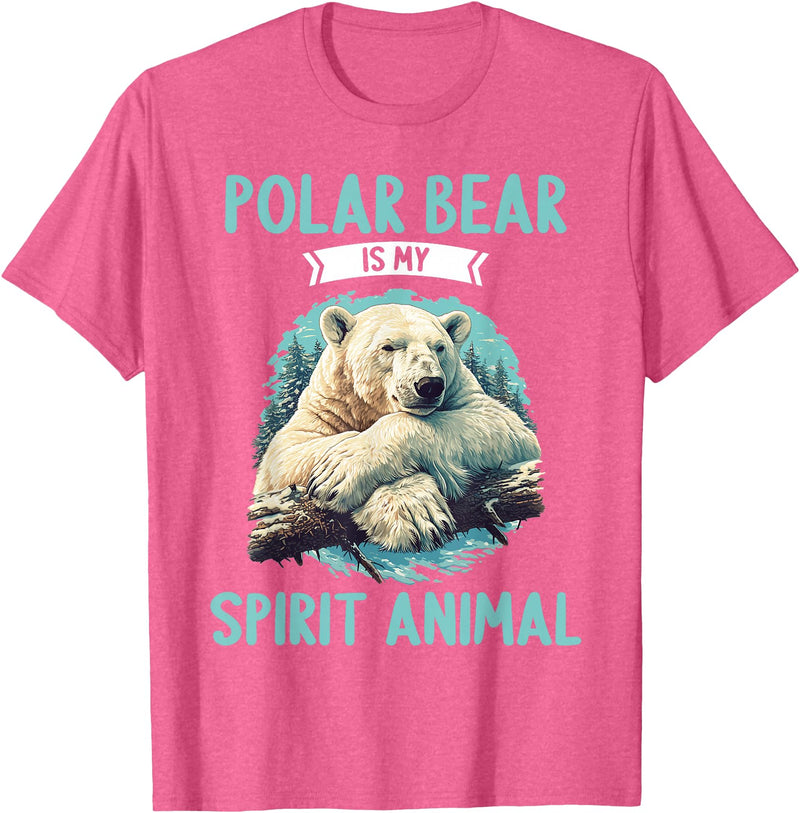 Polar Bears Polar Bear Lovers Shop Polar Bears Polar Bear is my spirit animal T-Shirt - Pink Heather