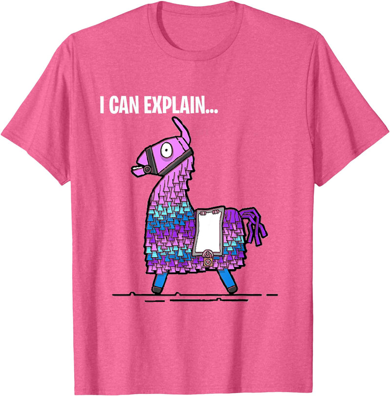 Funny gaming T-Shirts Loot Llama I Can Explain Gaming T-Shirt T-Shirt - Pink Heather