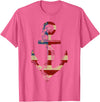 Buffalo Anchor Tees Company American Flag Anchor Shirt Patriotic Military July Navy USA T-Shirt - Pink Heather