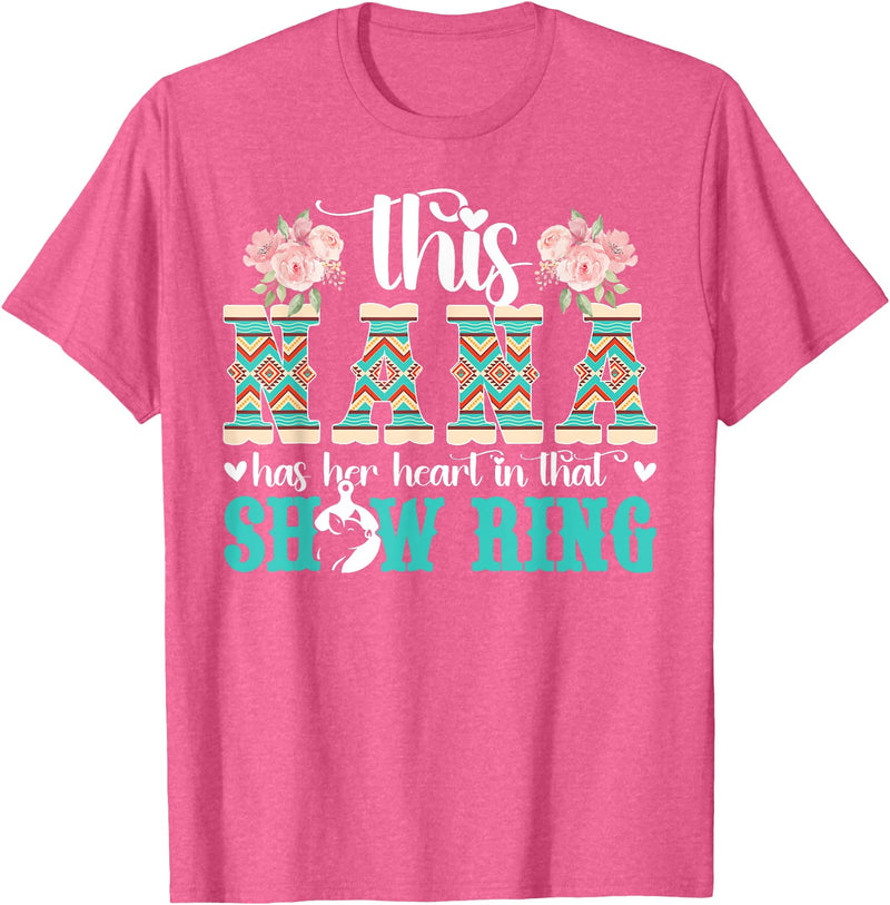 Proud Pig Show Nana Mother's Day Pig Show Nana Grandma Proud Pig Show Nana T-Shirt - Pink Heather