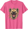 Laughing Hyena Cartoon Wild Safari Animal Hyena Laughing Face Funny Animal Safari Vibes T-Shirt - Pink Heather