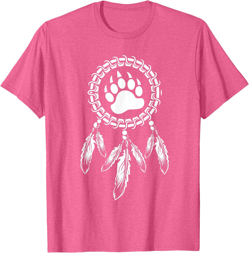 Indigenous Native American For Men Traditional Dreamcatcher Women Bear Native American T-Shirt - Pink Heather