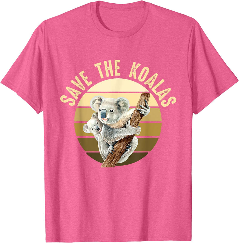 Save the wildlife of Australia Save the Koalas Koala Koala Bear Australia Rescue Protect T-Shirt - Pink Heather