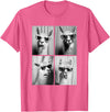 Funny Animal Photography Clothing Co. Funny Llamas with Sunglasses Cool Llama Animals Photo Booth T-Shirt - Pink Heather