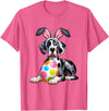 Great Dane Lovers Easter Egg Eggs Bunny Rabbits Rabbit T-Shirt in Pink Heather