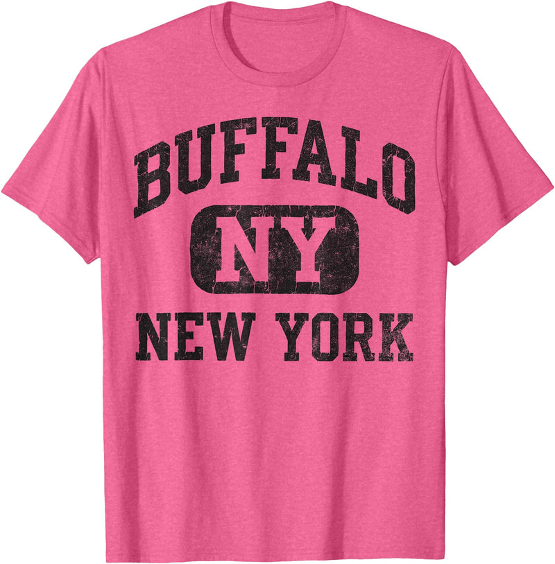 Vintage Buffalo New York Heritage Apparel Buffalo New York Vintage Silhouette Bison T-Shirt - Pink Heather