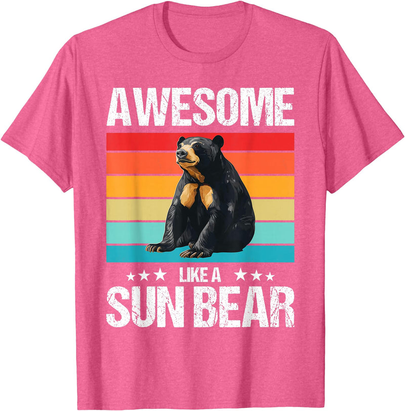 Sun Bears Sun Bear Lovers Shop Awesome like a Sun Bear. Sun Bears Sun Bear T-Shirt - Pink Heather