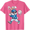 Funny Baseball Drip Rabbit Bunny Easter Men Boys Kids T-Shirt in Pink Heather