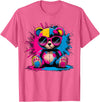 Magical and Funny Bear lover Gifts Colorful Teddy Bear with Sunglasses T-Shirt - Pink Heather