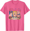 Farmer 4th Of July Costume 1776-2026 Proud 250th Freedom 4th July Three Cute Pigs T-Shirt - Pink Heather