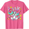 67 Six Seven Meme 6 7 Cute Rabbit Bunny Easter Day Girl Kids T-Shirt in Pink Heather