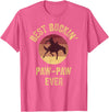 Dad & Grandpa Gifts for Special Occasions Best Buckin' Paw-Paw Ever Western Rodeo Cowboy Bucking Horse T-Shirt - Pink Heather
