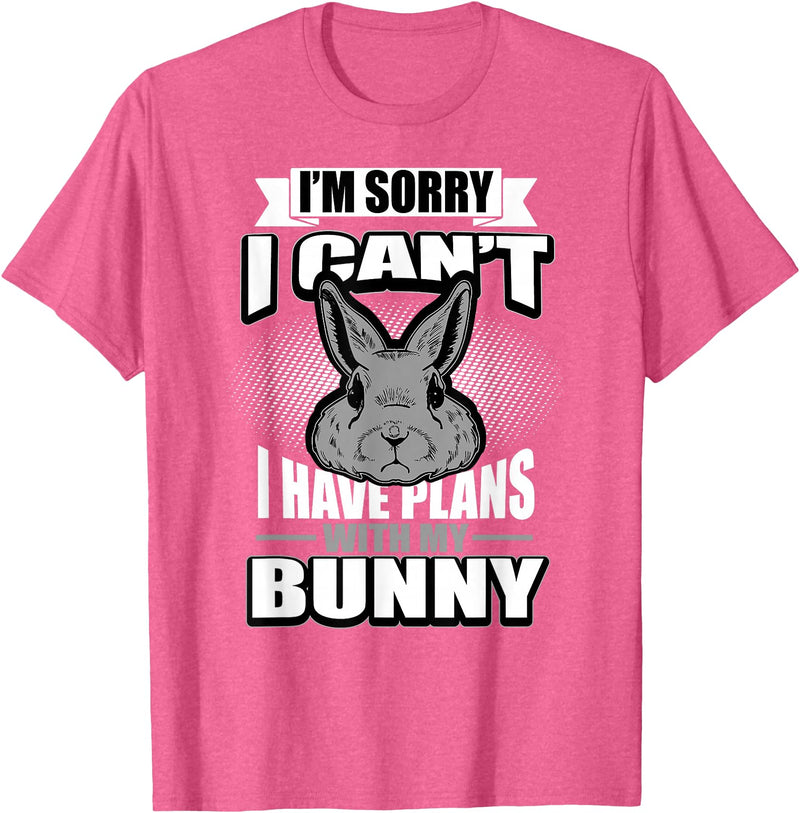 Cute Rabbit Lover Bunny Graphic T-Shirt (Pink) in Pink Heather