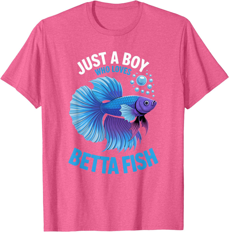Betta Fish Shirts & Gifts for Boys Boys Betta Fish T-Shirt - Pink Heather