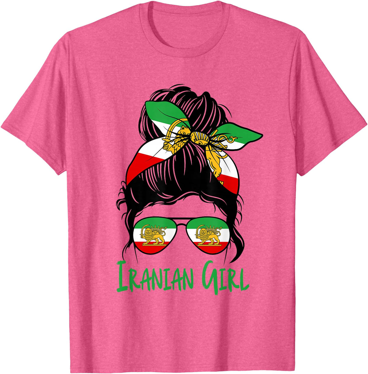 Iran For Women Iranian For Girl Flag Lion Persian T-Shirt - Pink Heather