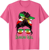 Iran For Women Iranian For Girl Flag Lion Persian T-Shirt - Pink Heather
