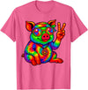 Magical and Funny Pig Gifts Tie-Dye Pig Peace Sign Hippo T-Shirt - Pink Heather
