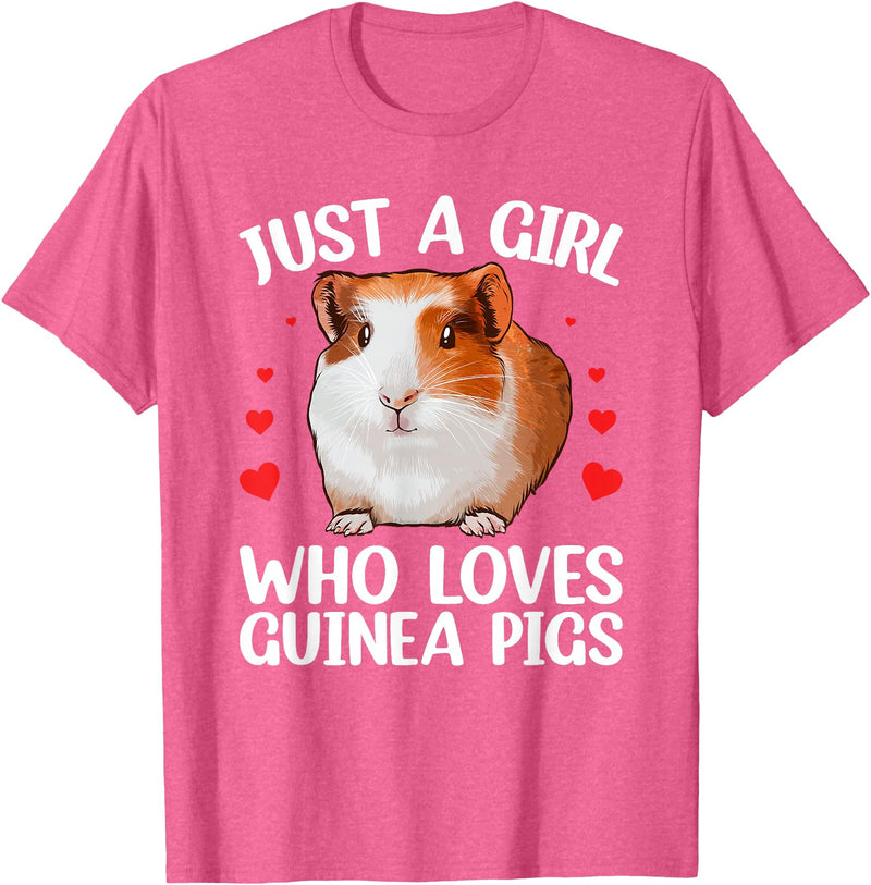 Guinea Pig Gift Guinea Pig Accessories & Stuff Cute Guinea Pig For Women Girls Hamster Pet Guinea Pig Lover T-Shirt - Pink Heather