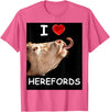 WhiteHorseDepot I Love Herefords with Cow Tongue T-Shirt - Pink Heather