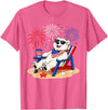 Polar Bear Patriotic Happy Beach Paws Co 4th of July Polar Bear Happy Beach Patriotic Animal Lovers T-Shirt - Pink Heather