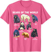 GoshWow Bears of The World Kawaii Types of Bears Wildlife Zoo Bear T-Shirt - Pink Heather