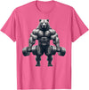 Bear Powerlifting Weightlifting Gym Apparel Bear Powerlifting Weightlifting Gym Workout T-Shirt - Pink Heather