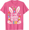 Easter Day Rabbit T-Shirt in Pink Heather