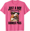 Funny Guinea Pig Pet Lover Rodent Lover Graphics Funny Guinea Pig Pet Lover Rodent Animal Just a Boy Who T-Shirt - Pink Heather