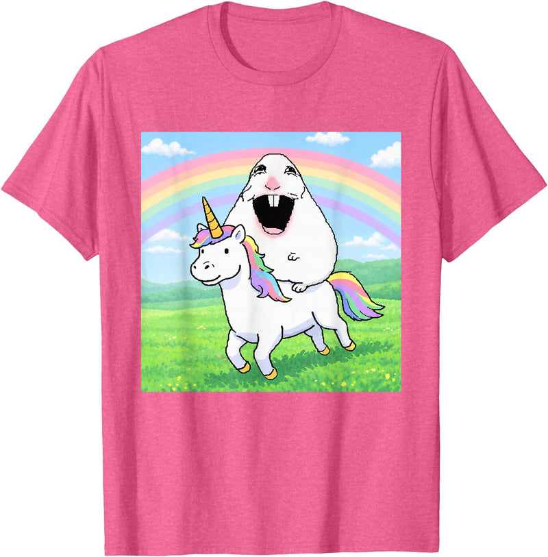 Happy Hamster Meme T-Shirt - Pink Heather