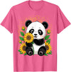 Panda Lover Gift Co. Panda Bear with Sunflowers, Panda Bear T-Shirt - Pink Heather