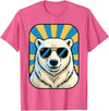Cute Animal Designs Funny Polar Bear Wearing Sunglasses Animal Humour Jokes T-Shirt - Pink Heather