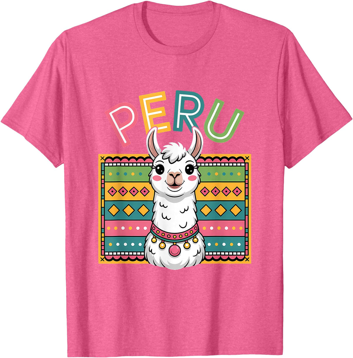 Peru Flag Peruvian Roots Peru Llama Peruvian Roots Peru Heritage T-Shirt - Pink Heather