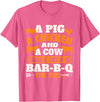 Funny BBQ Shirts A Pig A Chicken And A Cow - Grilling BBQ Lover Barbecue T-Shirt - Pink Heather