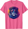 Cool lion gifts Lion gifts for kids Lion gifts men Lion with sunglasses retro sun T-Shirt - Pink Heather