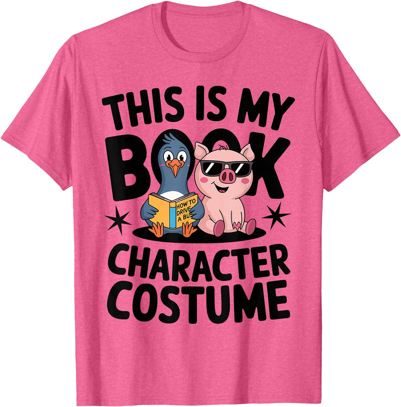Book Character Fun Costumes This is My Book Character Costume Penguin Pig T-Shirt - Pink Heather