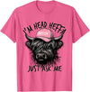 Cool Funny Gag Gifts Design Tee for Men Women I'm Head Heffa Just Ask Me Bossy Highland Cow Baseball Cap T-Shirt - Pink